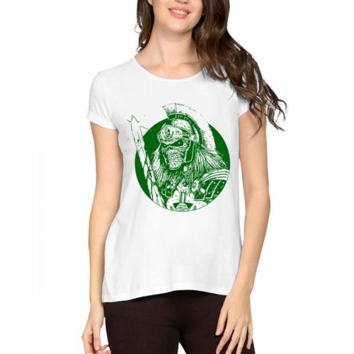 Women's Cotton Biowash Graphic Printed Half Sleeve T-Shirt - Iron Maiden
