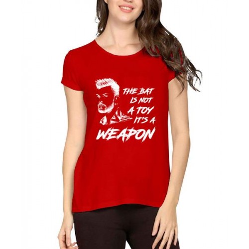 Women's Cotton Biowash Graphic Printed Half Sleeve T-Shirt - It's A Weapon