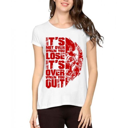 Women's Cotton Biowash Graphic Printed Half Sleeve T-Shirt - It's Not Over