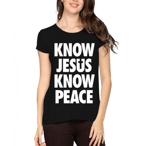 Know Jesus Know Peace Graphic Printed T-shirt