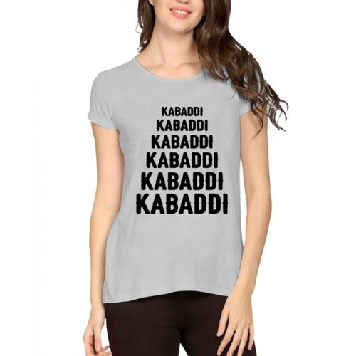 Women's Cotton Biowash Graphic Printed Half Sleeve T-Shirt - Kabaddi