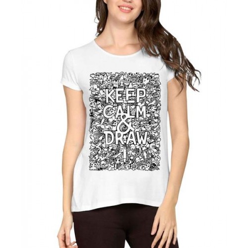 Keep Calm And Draw Graphic Printed T-shirt