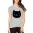 Women's Cotton Biowash Graphic Printed Half Sleeve T-Shirt - Kittie Black