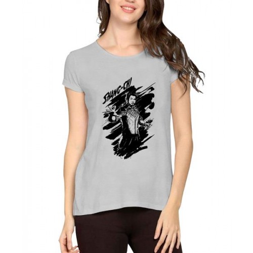 Women's Cotton Biowash Graphic Printed Half Sleeve T-Shirt - Kung Fu Shang
