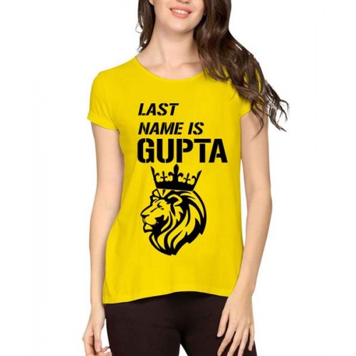 Last Name Is Gupta Graphic Printed T-shirt