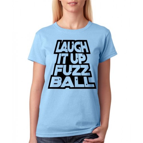 Women's Cotton Biowash Graphic Printed Half Sleeve T-Shirt - Laugh It Up