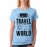 Women's Cotton Biowash Graphic Printed Half Sleeve T-Shirt - Lets Travel world