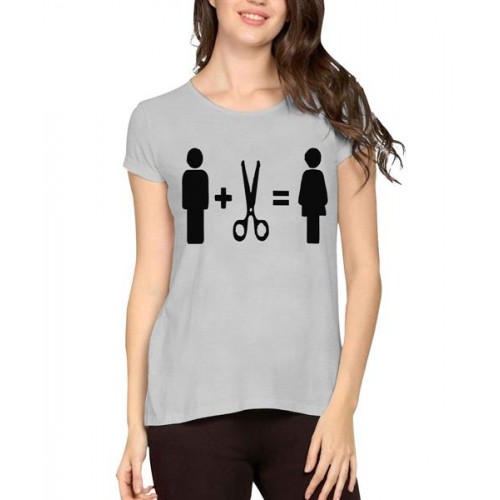 Women's Cotton Biowash Graphic Printed Half Sleeve T-Shirt - Men Plus Scissor