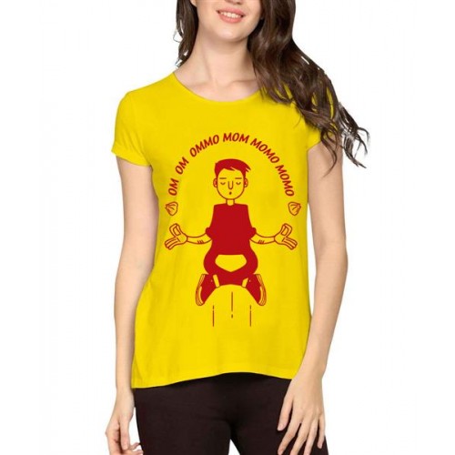 Women's Cotton Biowash Graphic Printed Half Sleeve T-Shirt - Momos Baba