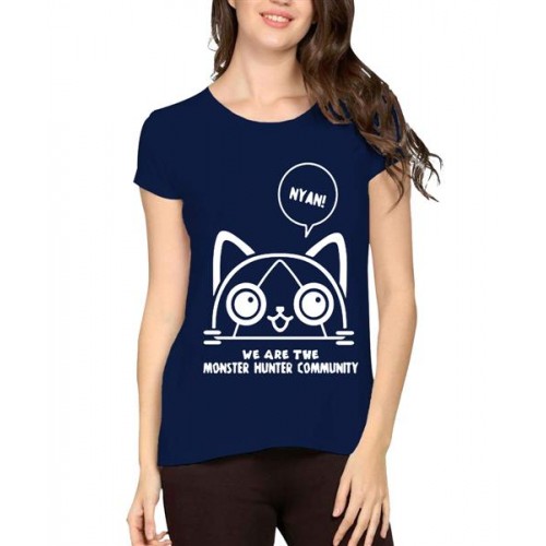 Women's Cotton Biowash Graphic Printed Half Sleeve T-Shirt - Monster Hunter Community