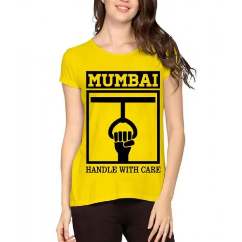 Mumbai Handle With Care Graphic Printed T-shirt