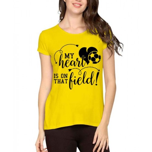 My Heart Is On That field Graphic Printed T-shirt