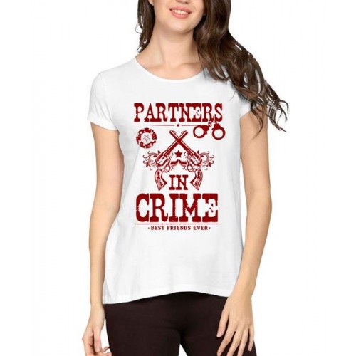Partners In Crime Best Friends Ever Graphic Printed T-shirt