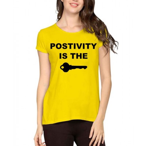 Positivity Is The Key Graphic Printed T-shirt