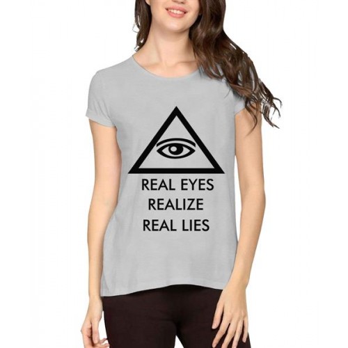 Women's Cotton Biowash Graphic Printed Half Sleeve T-Shirt - Ral Eyes Realize
