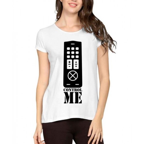 Women's Cotton Biowash Graphic Printed Half Sleeve T-Shirt - Remote Control Me