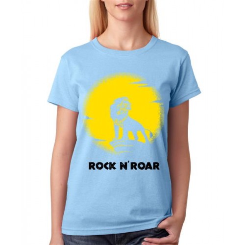 Women's Cotton Biowash Graphic Printed Half Sleeve T-Shirt - Rock N Roar