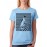 Women's Cotton Biowash Graphic Printed Half Sleeve T-Shirt - Sea Lines