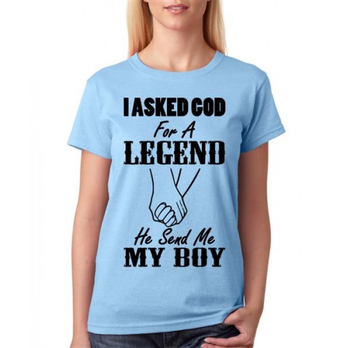 Women's Cotton Biowash Graphic Printed Half Sleeve T-Shirt - Send Me Boy
