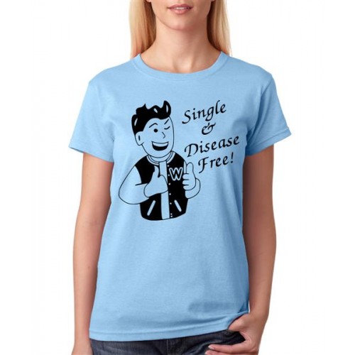 Women's Cotton Biowash Graphic Printed Half Sleeve T-Shirt - Single & Disease