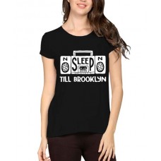 Women's Cotton Biowash Graphic Printed Half Sleeve T-Shirt - Sleep Brooklyn