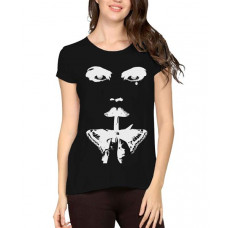 Women's Cotton Biowash Graphic Printed Half Sleeve T-Shirt - Smoky Eye Butterfly Girl