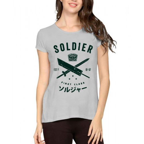 Women's Cotton Biowash Graphic Printed Half Sleeve T-Shirt - Soldier First