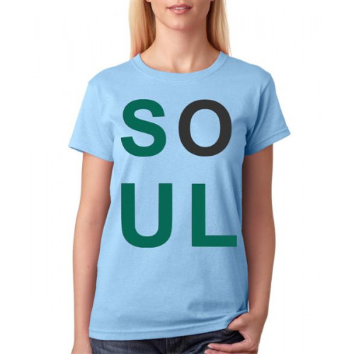 Women's Cotton Biowash Graphic Printed Half Sleeve T-Shirt - Soul
