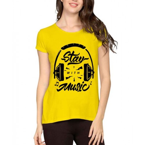 Stay With Music Graphic Printed T-shirt