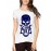 Women's Cotton Biowash Graphic Printed Half Sleeve T-Shirt - Stone Cold Skull