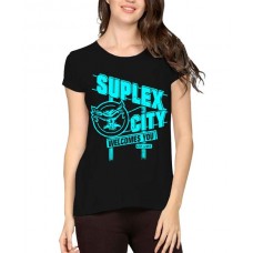 Women's Cotton Biowash Graphic Printed Half Sleeve T-Shirt - Super City