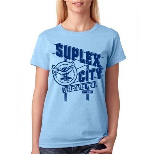 Women's Cotton Biowash Graphic Printed Half Sleeve T-Shirt - Super City