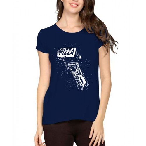 Women's Cotton Biowash Graphic Printed Half Sleeve T-Shirt - Super Pizza