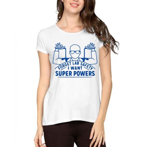Women's Cotton Biowash Graphic Printed Half Sleeve T-Shirt - Super Power Lab