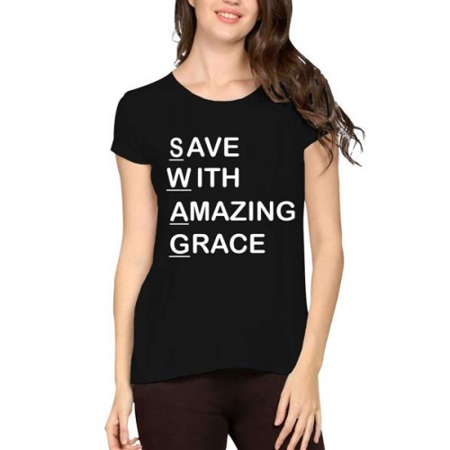 SWAG Save With Amazing Grace Graphic Printed T-shirt