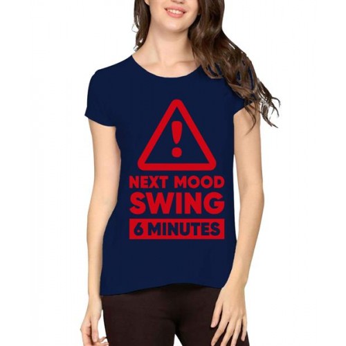Women's Cotton Biowash Graphic Printed Half Sleeve T-Shirt - Swing Mood In 6min