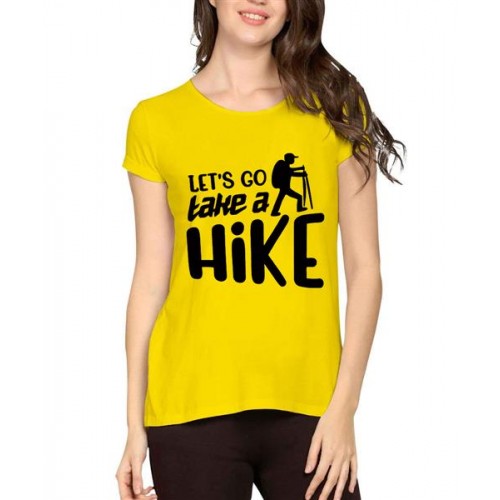 Women's Cotton Biowash Graphic Printed Half Sleeve T-Shirt - Take A Hike