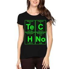 Women's Cotton Biowash Graphic Printed Half Sleeve T-Shirt - Techno Formula