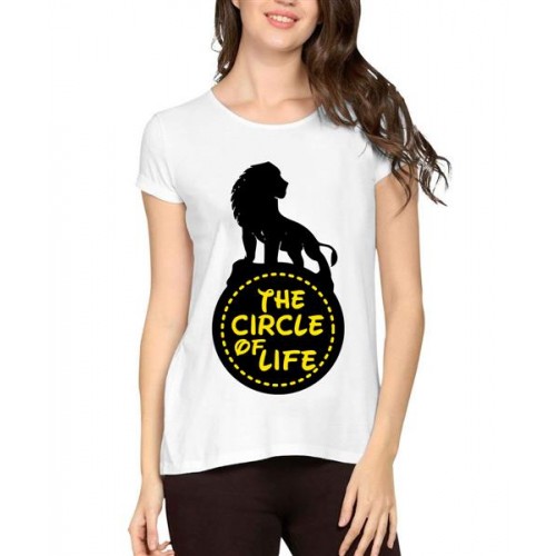 Women's Cotton Biowash Graphic Printed Half Sleeve T-Shirt - The Circle Of Life