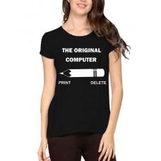 The Original Computer Print Delete Pencil Graphic Printed T-shirt