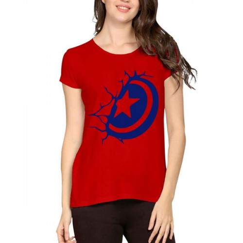 Captain America shield Crack Graphic Printed T-shirt