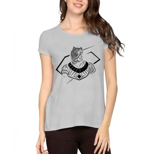 Women's Cotton Biowash Graphic Printed Half Sleeve T-Shirt - Tiger Hero