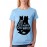 Women's Cotton Biowash Graphic Printed Half Sleeve T-Shirt - Time Never Wasted Cats