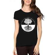 Tree Yin Yang Graphic Printed T-shirt