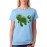 Women's Cotton Biowash Graphic Printed Half Sleeve T-Shirt - Turtle Breath Through Butts
