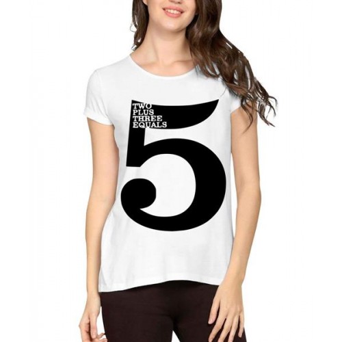 Women's Cotton Biowash Graphic Printed Half Sleeve T-Shirt - Two Three Five