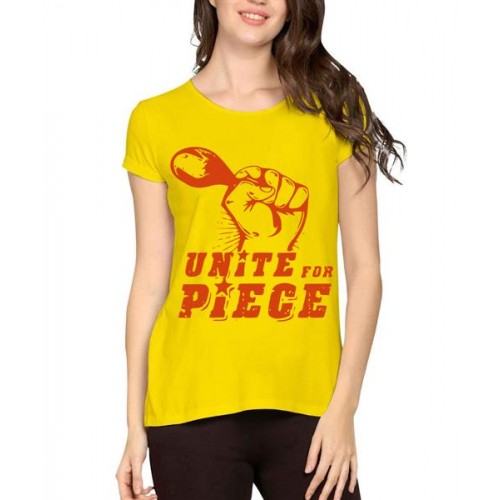 Women's Cotton Biowash Graphic Printed Half Sleeve T-Shirt - Unite Piece