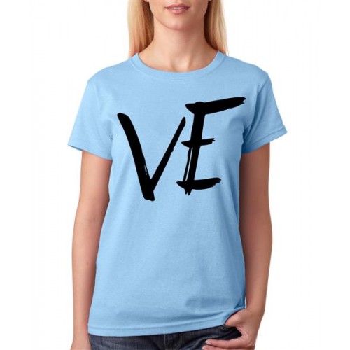 Women's Cotton Biowash Graphic Printed Half Sleeve T-Shirt - Ve-love Calligraphy