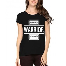 Women's Cotton Biowash Graphic Printed Half Sleeve T-Shirt - Warrior