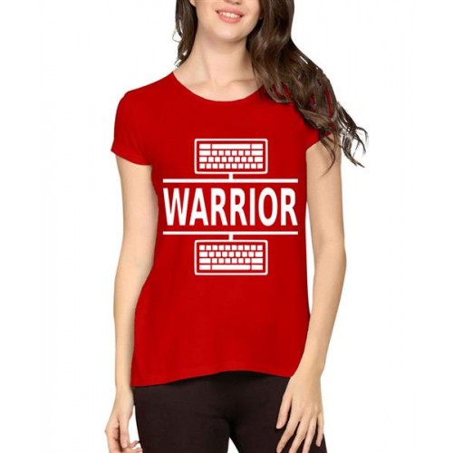 Women's Cotton Biowash Graphic Printed Half Sleeve T-Shirt - Warrior
